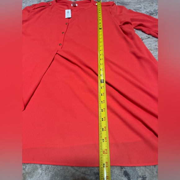 NWTs Chico’s Red/orange Utility Tunic Size 4 Or XL Blouse Career Casual - Picture 3 of 10